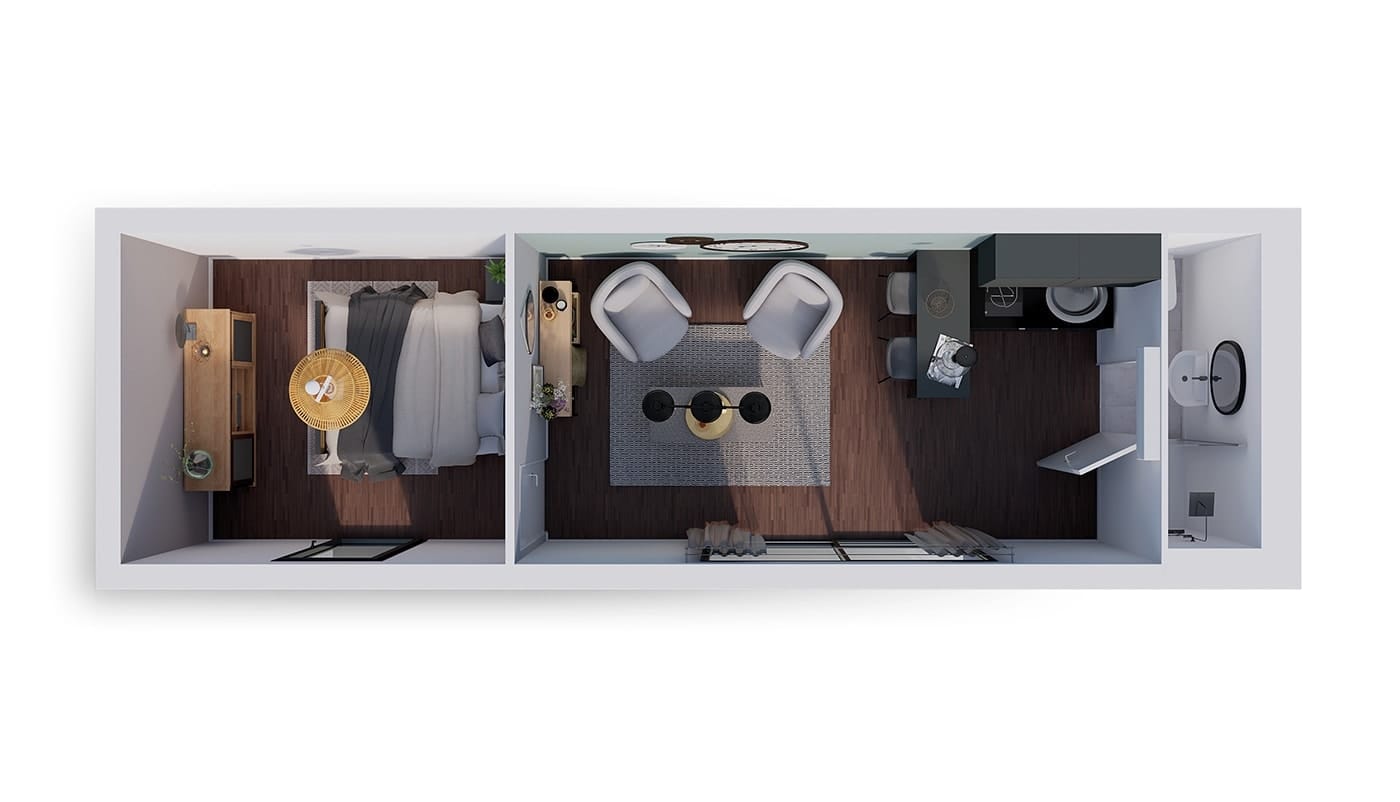 plan studio de jardin 30m2