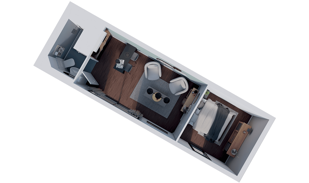 Plan du studio de jardin NATIBOX EASY Option PMR