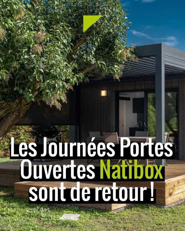 ✨ Les Journées Portes Ouvertes Natibox sont de retour ! ✨

📅 3, 4 & 5 octobre 2025
🏡 Visitez un studio de jardin de l’intérieur
👥 Rencontrez votre expert local & posez toutes vos questions
🇫🇷 Découvrez notre savoir-faire Made in France et toutes les possibilités de personnalisation

⚡ Un événement exclusif pour donner vie à votre projet d’espace supplémentaire !
🎟 Places limitées → inscription obligatoire auprès de votre agence Natibox

[LIEN EN BIO]